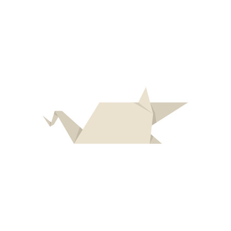 Minimalist design of a rat folded from paper, representing origami art and creativityのイラスト素材