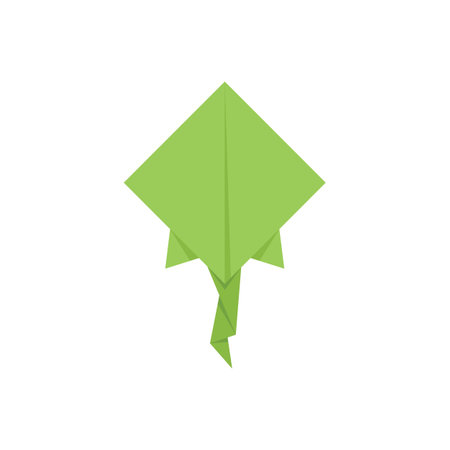 Green origami stingray swimming upwards gracefullyのイラスト素材