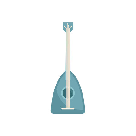 Blue mandolin is standing upright on a white backgroundのイラスト素材