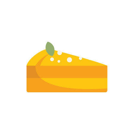Delicious slice of layered cake is topped with white frosting and a green garnish