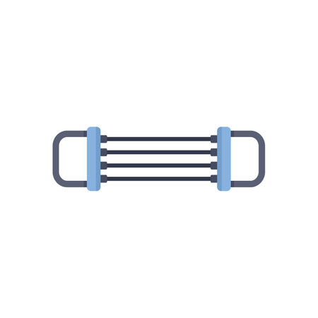 Chest expander icon in flat style isolated on white background representing equipment for resistance training workoutのイラスト素材