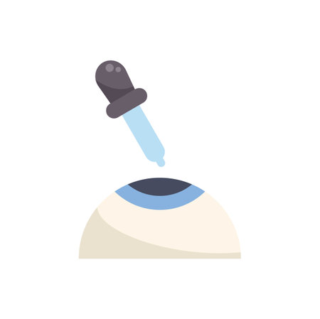 Medical dropper applying eye drops to human eye, concept for ophthalmology treatment or eye careのイラスト素材