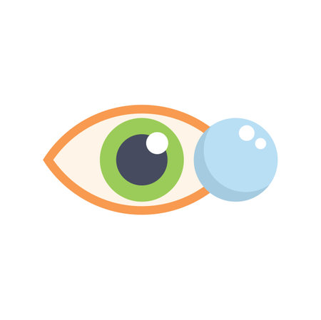 This icon features a human eye wearing a contact lens, symbolizing improved vision and eye careのイラスト素材