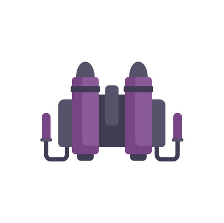 Cartoon spaceship engine with two tanks and four nozzles providing thrust in spaceのイラスト素材