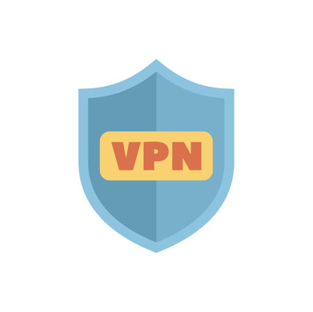 Blue shield is protecting a vpn connection, symbolising online security and privacy on the internetのイラスト素材