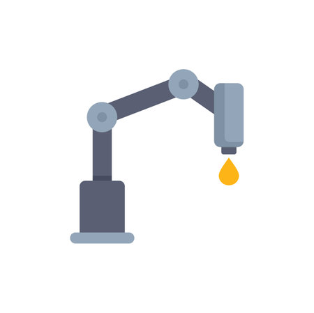 Industrial robot manipulator welding, a symbol of automation and manufacturingのイラスト素材
