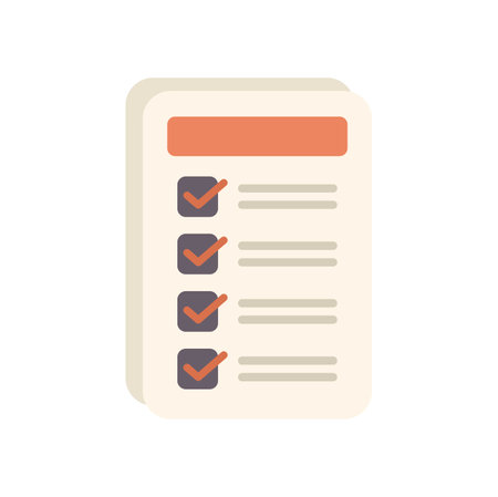 Checklist with marked choices, business organization and success, planning and achievements conceptのイラスト素材
