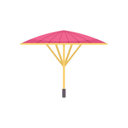 Classic japanese umbrella made of bamboo and paper, providing shade and protection from the elementsのイラスト素材