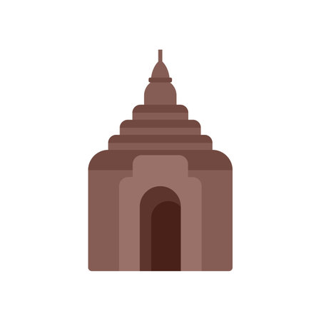 This vector illustration showcases a traditional buddhist temple, highlighting its architectural beauty and cultural significanceのイラスト素材