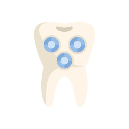 Illustration showing a tooth being filled using modern composite materialsのイラスト素材