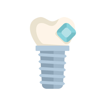 Illustration of a dental implant showing modern dentistry technology with a shiny gemのイラスト素材