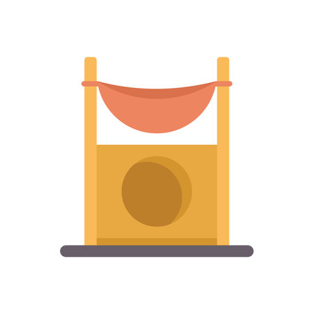 Cat playground with hammock providing entertainment for your feline friendのイラスト素材