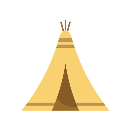 This illustration features a classic native american teepee, showcasing its iconic conical shape and traditional designのイラスト素材