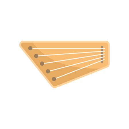 Vector illustration of a gusli, a traditional russian string musical instrument, shown lying flatのイラスト素材