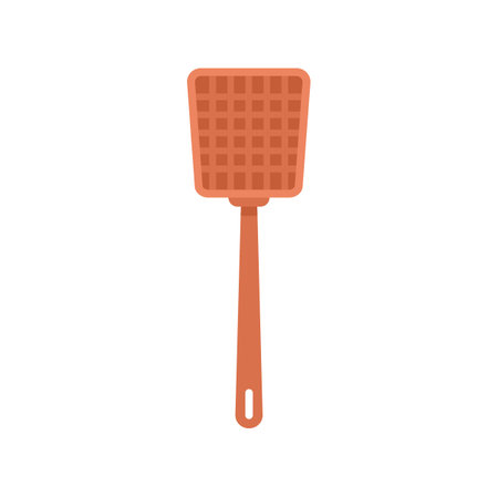 Simple vector illustration of a fly swatter with a grid standing up on a white backgroundのイラスト素材