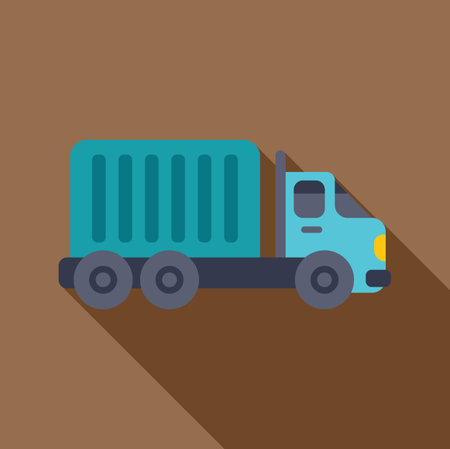 Light blue cargo truck transporting goods, representing shipping, delivery, and freight servicesのイラスト素材