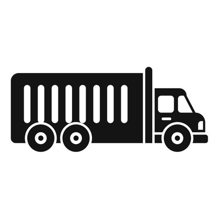 Cargo truck transporting goods, side view of a delivery vehicle, shipping and freight servicesのイラスト素材