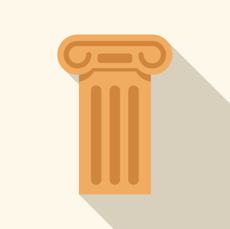 Fluted column with simple capital, embodying ancient greek or roman architectural style, symbolizes strength, history, and cultural heritageのイラスト素材