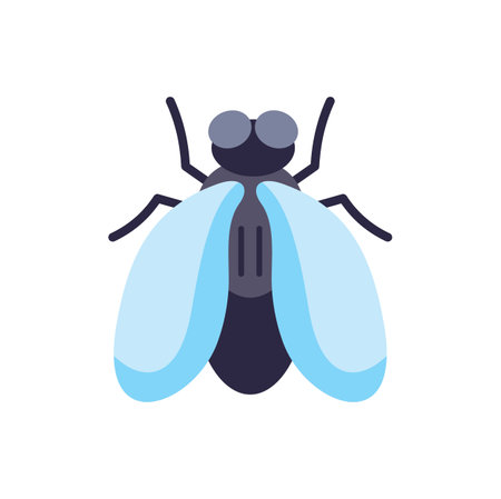 Big bluebottle fly insect spreading germs and diseasesのイラスト素材