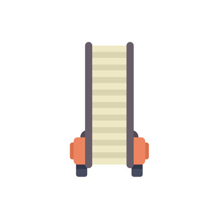 Manufacturing conveyor belt system icon transporting materials on the production lineのイラスト素材