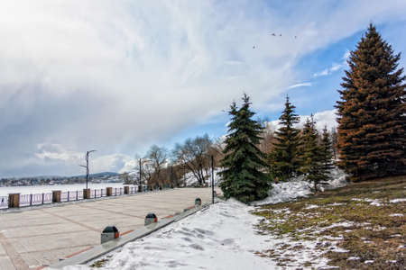 View of quay wharf embankment Ural.の写真素材