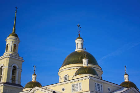 Demidov leaning Tower Nevyansk winter. Russiaの写真素材