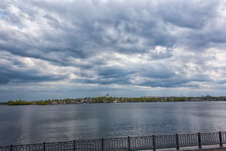 View of the embankment of the city pond Nizhny Tagil Sverdlovsk Region Ural.の写真素材