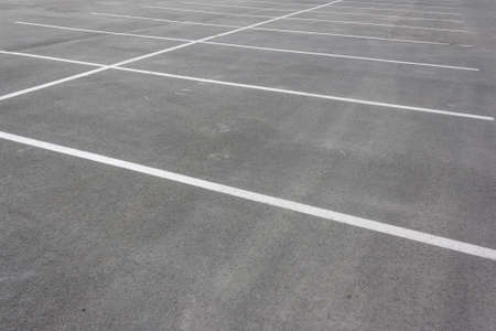 White Marking in a car parking close-up