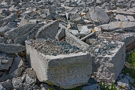 Demolition of buildings in urban environments. House in ruins.の写真素材