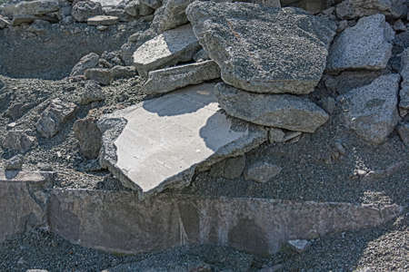 Demolition of buildings in urban environments. House in ruins.の写真素材