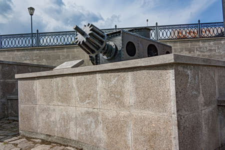 Old cast iron mechanisms of ironworks Demidov Ural Nizhny Tagil museum expositionの写真素材