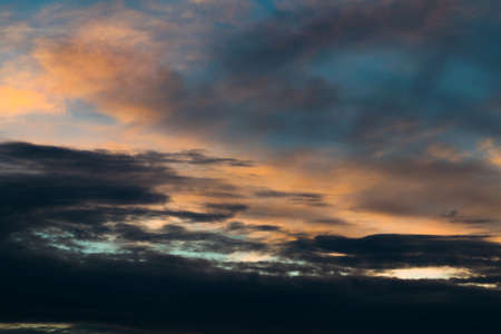 View of the sunset and clouds before storm