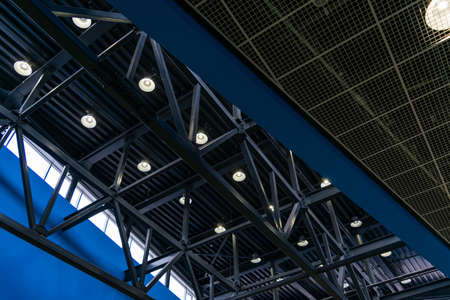 Metallic iron construction. Building construction. Shopping center.の写真素材