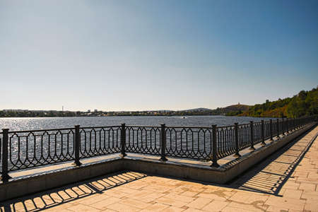 A wonderful summer landscape overlooking the embankment of Nizhny Tagil , Russia.の写真素材
