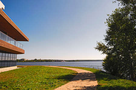 A wonderful summer landscape overlooking the embankment of Nizhny Tagil , Russia.