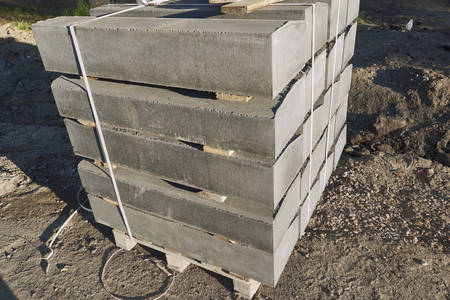 Curb stone on construction siteの写真素材