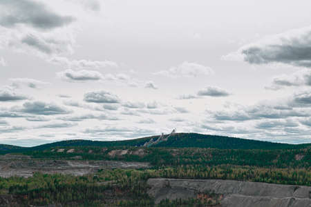 Top view of a large iron ore mineの写真素材