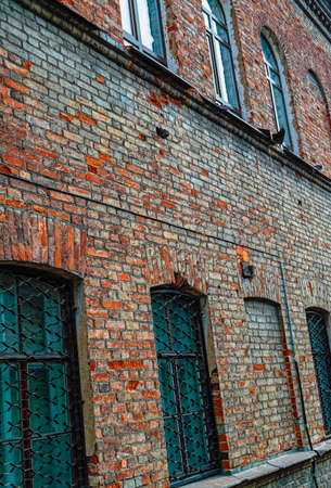 Fragment of a historic red brick buildingの写真素材