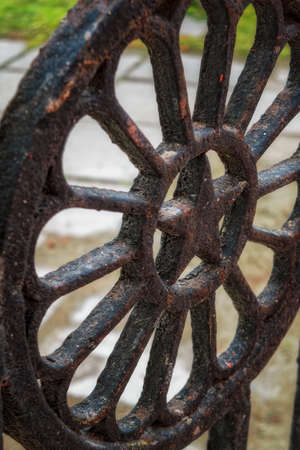 Fragment of an old cast-iron fenceの写真素材