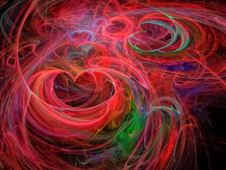 Abstract artificial computer generated iterative flame fractal image.の写真素材