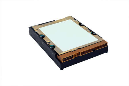 Ide 3.5 hard drive isolate on white background close-up.
