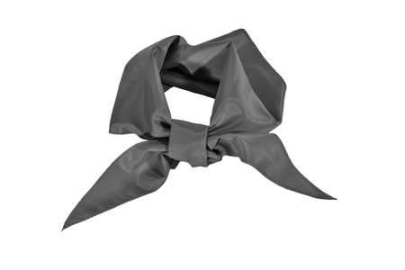 Silk scarf or gray tie isolate on white background close-up.の写真素材