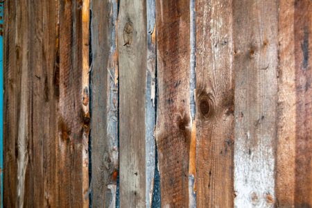 Close up rustic wood plank in vintage style. Surface of old wooden plank close-up.の写真素材