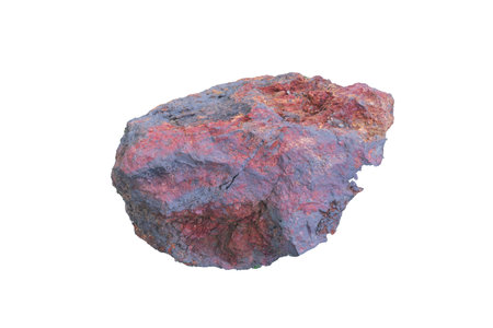 Natural sample of iron ore. Isolate on white.の写真素材