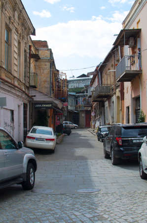 TBILISI, GEORGIA - May 23, 2016: Streets of the Old Town of Tbilisi. Tbiisi is the capital of Georgia and the largest city in Georgiaのeditorial素材
