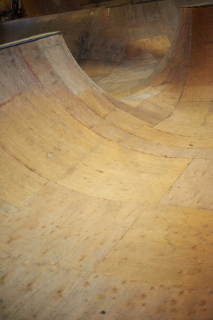 Rampa in covered skatepark in winter period. Extreme sport concept.の写真素材
