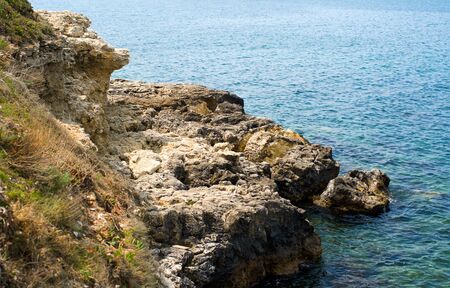 Blue sea and rocky mountains, shot in Crimea - 2の写真素材