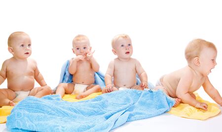 Four lovely babiesの写真素材