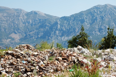 Garbage in the mountainsの写真素材