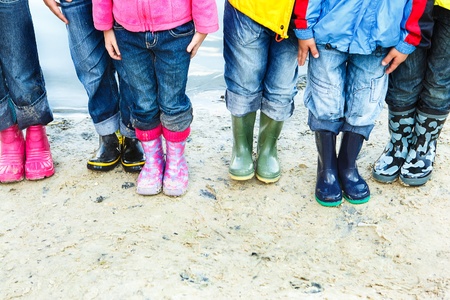 Kids colorful bootsの写真素材